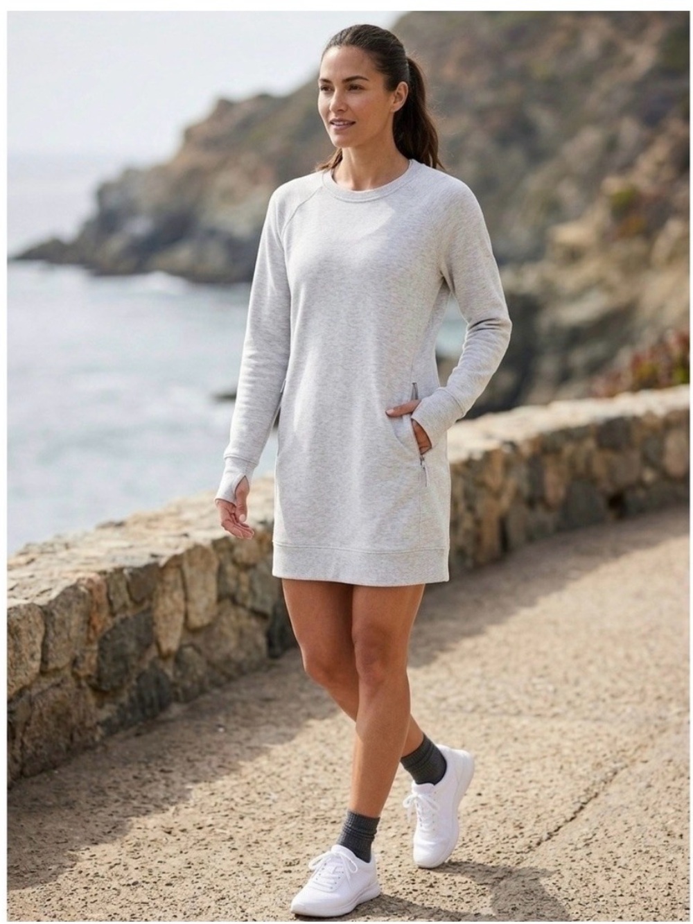 Athleta coaster luxe sweatshirt dress | size large